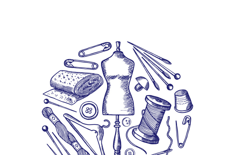 vector-hand-drawn-sewing-elements-illustration