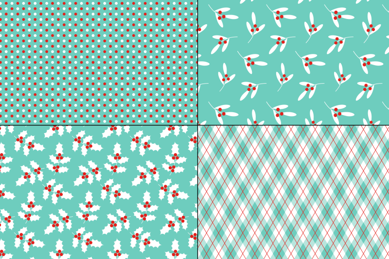 seamless-red-blue-christmas-patterns