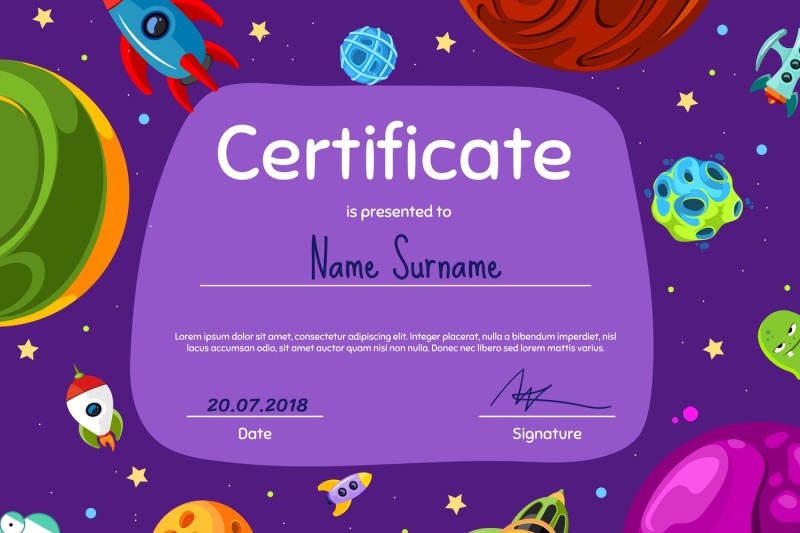 vector-children-diploma-or-certificate-with-cartoon-space-planets