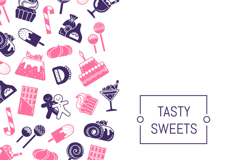 vector-flat-style-sweets-icons