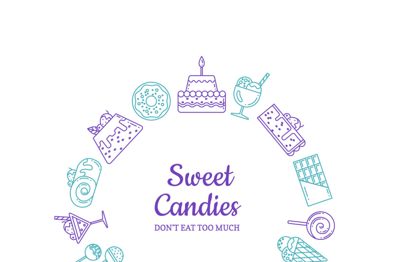 vector-linear-style-sweets-icons