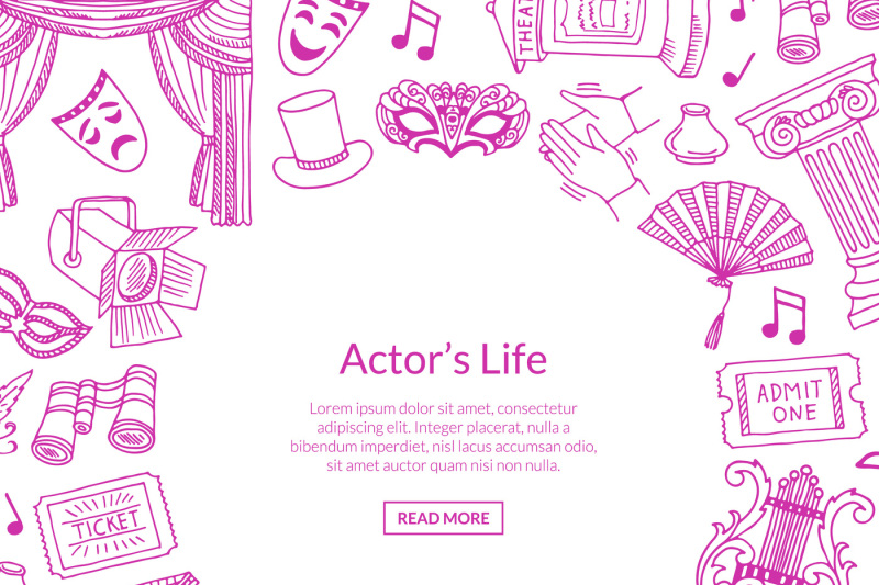 vector-doodle-theatre-elements-background-illustration