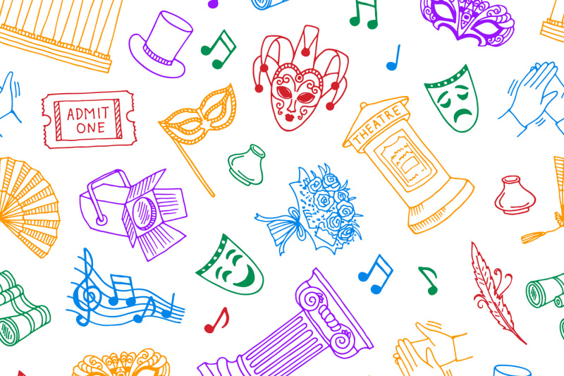 vector-seamless-pattern-or-background-illustration-with-doodle-theatre