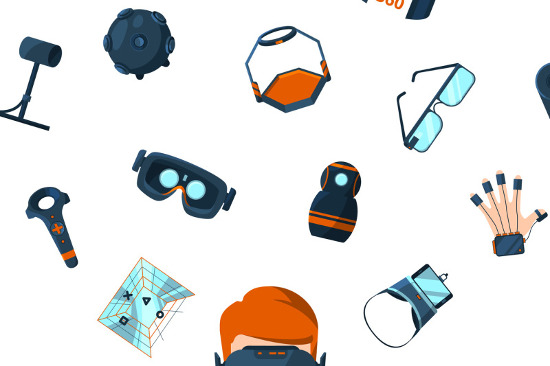 vector-concept-illustration-with-flat-style-virtual-reality-elements