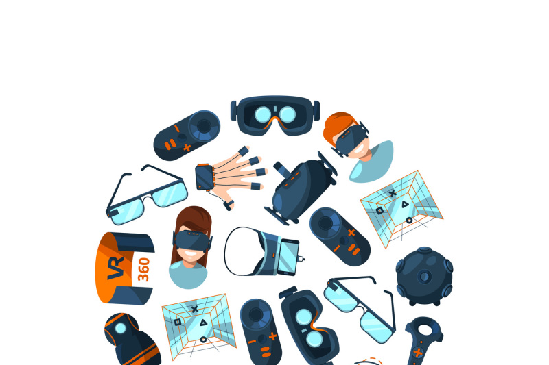 vector-flat-style-virtual-reality-elements-in-circle-illustration