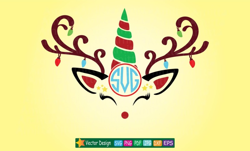 Download Christmas Unicorn Reindeer SVG By AmittaArt ...