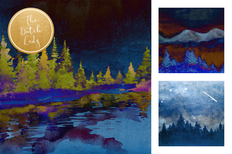 winter-night-forest-artwork-papers