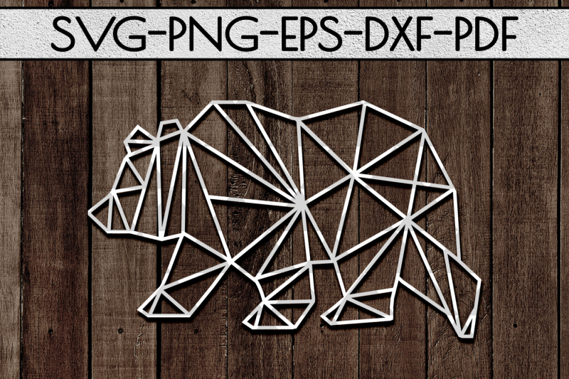 Geometric Bear SVG Cutting File, Nursery Papercut, DXF, PDF EPS Include