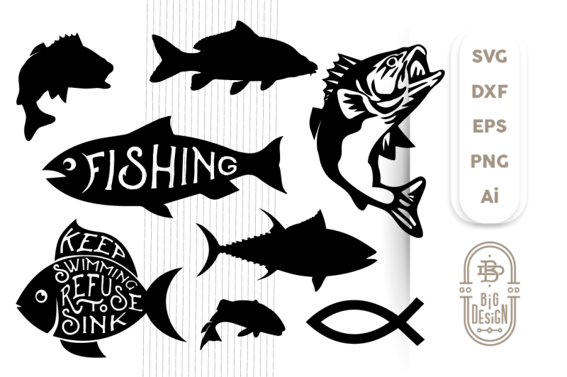 fish-bundle-svg-cut-files-bass-carp-tuna-jesus-fish
