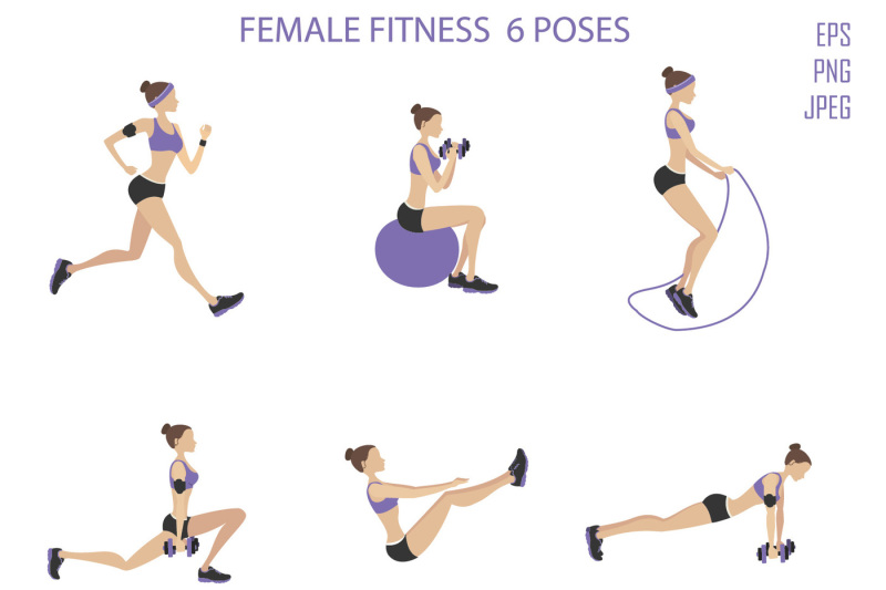 set-of-female-fitness-and-yoga