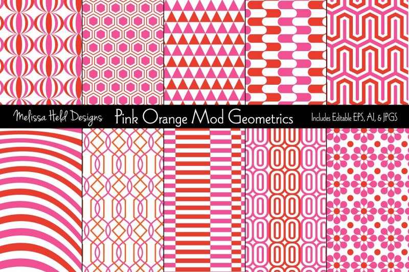 pink-and-orange-mod-geometric-patterns
