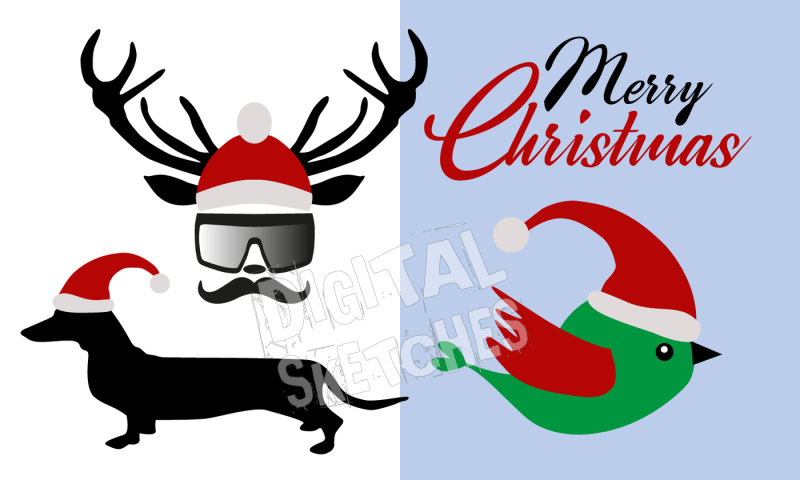 christmas-cut-file-quote-set-deer-head-dachshund-bird-santa-claus-vect