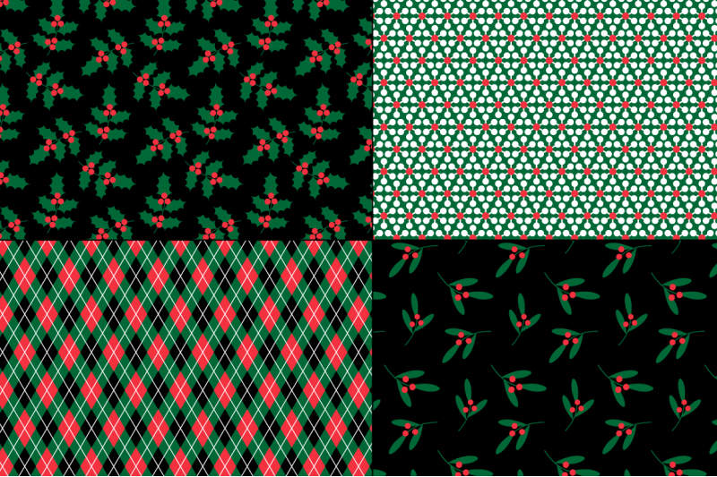 seamless-red-green-holiday-patterns