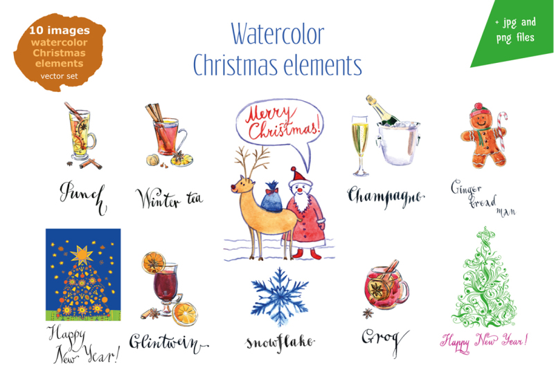 watercolor-christmas-elements-bonus