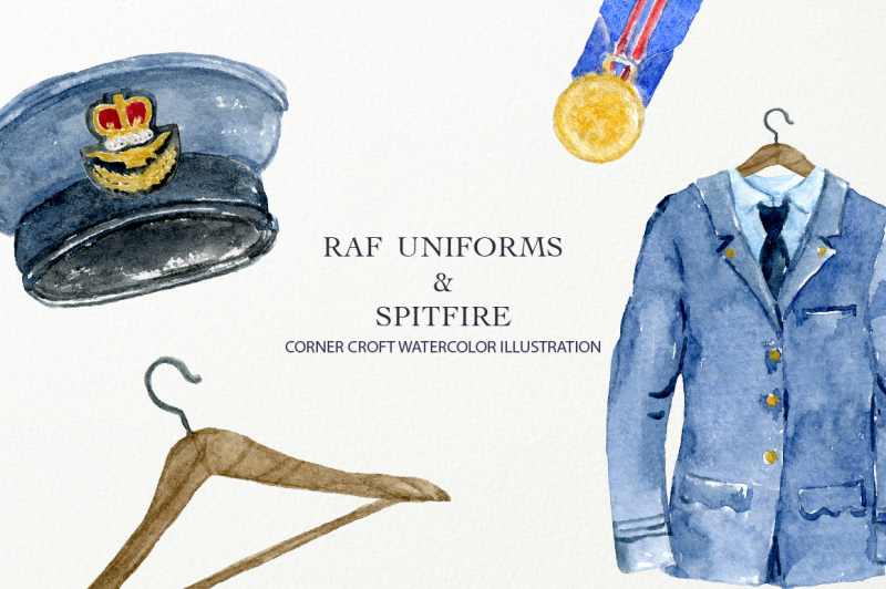 raf-uniforms-and-spitfire-fighter