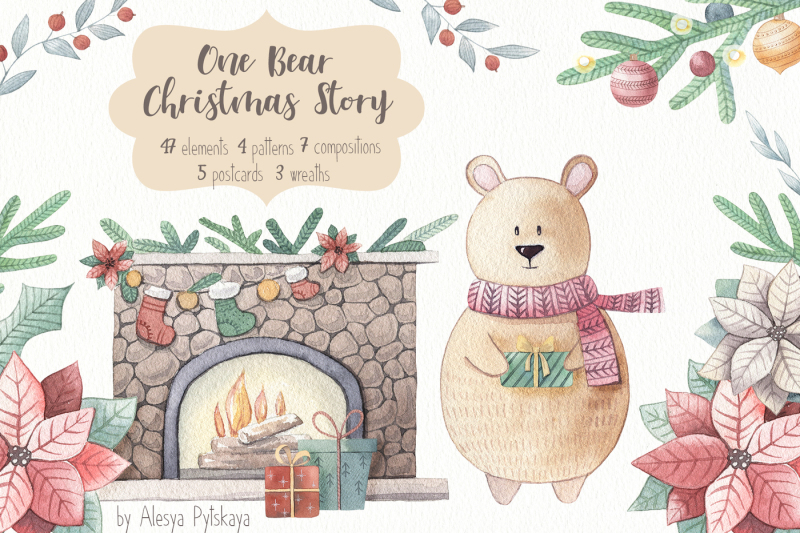 one-bear-christmas-story-watercolor-set