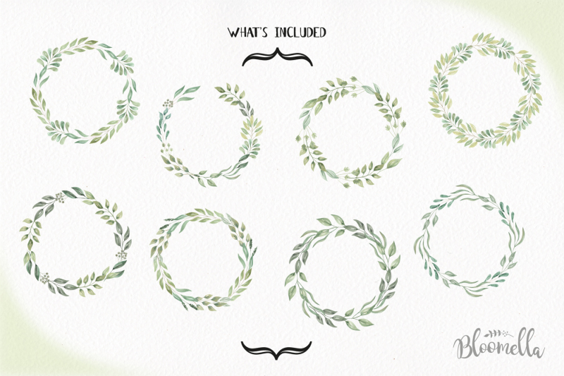 leave-me-happy-8-leaves-wreaths-borders-green-foliage-frames-clipart