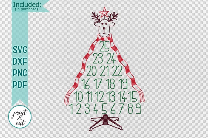 Advent Countdown Christmas Calendar Svg Dxf Cut File By Kartcreation Thehungryjpeg Com