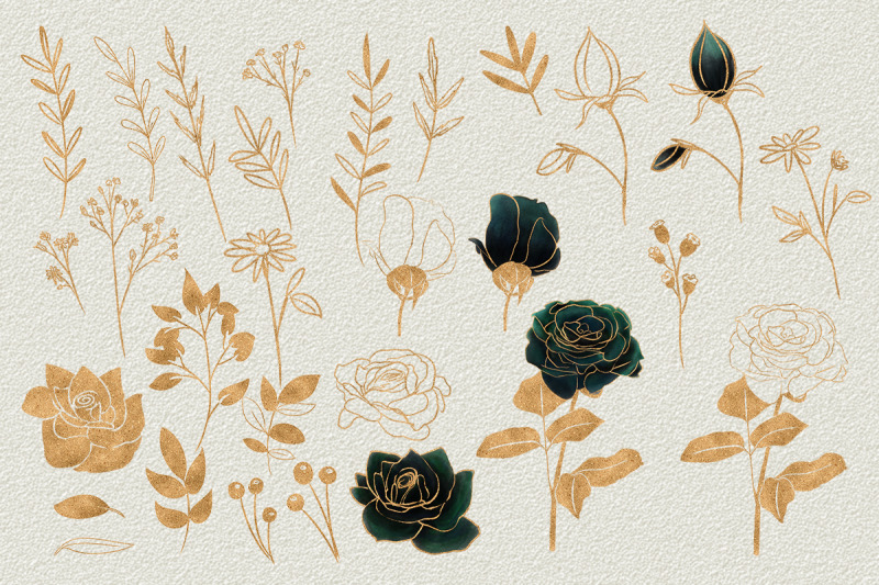 roselia-gold-watercolor-collection