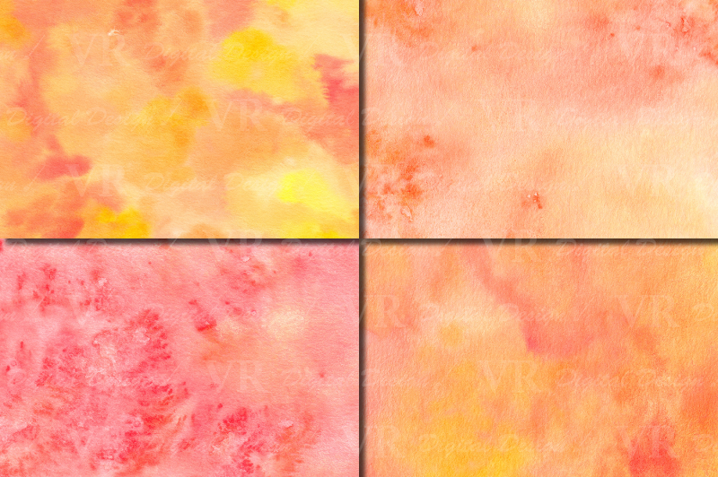 red-orange-yellow-watercolor-digital-paper-hanpainted-textures