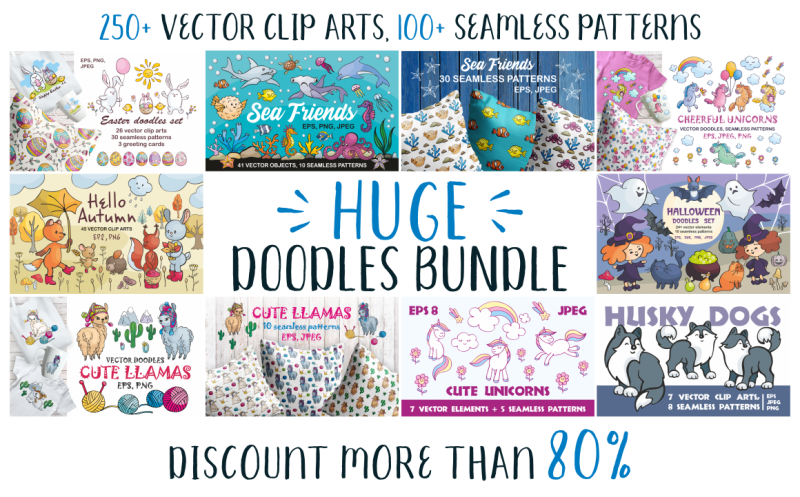 huge-doodles-bundle-vector-clip-arts-and-seamless-patterns