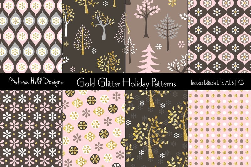 gold-glitter-holiday-patterns