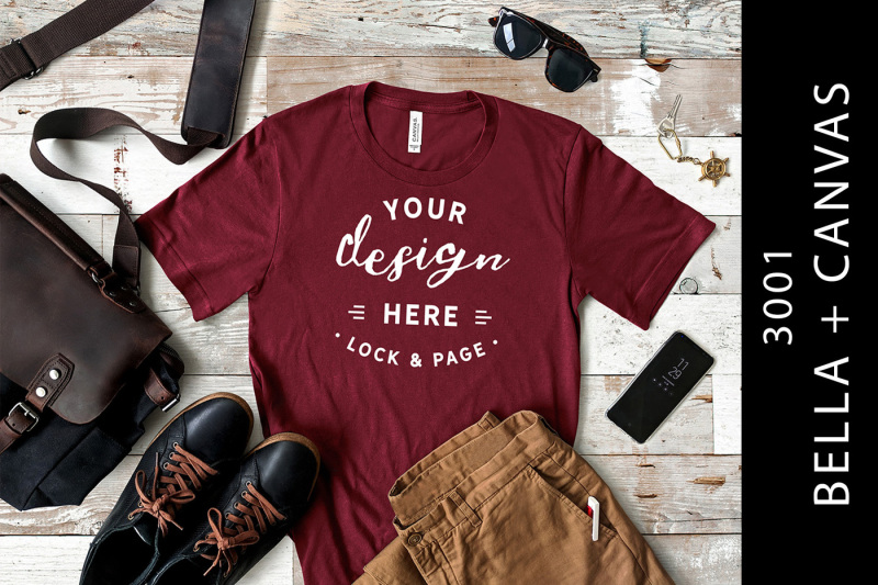 Free Cardinal Bella Canvas 3001 Mens T-Shirt Mockup Masculine (PSD Mockups)