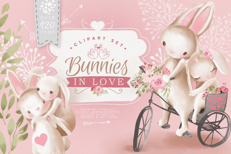 bunnies-in-love-clipart-set
