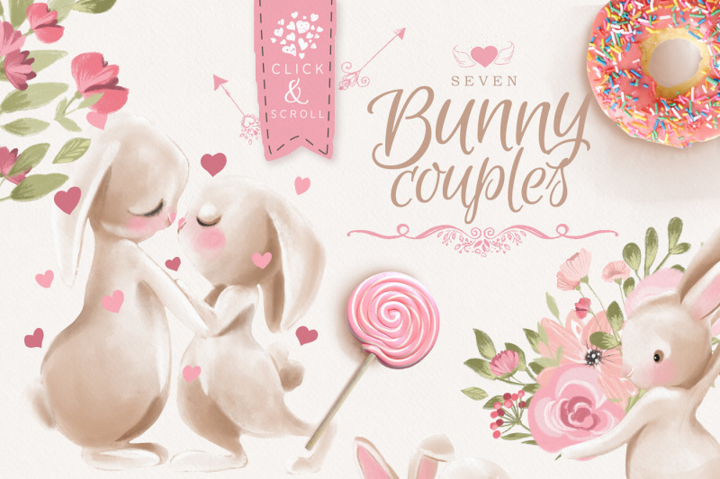 bunnies-in-love-clipart-set