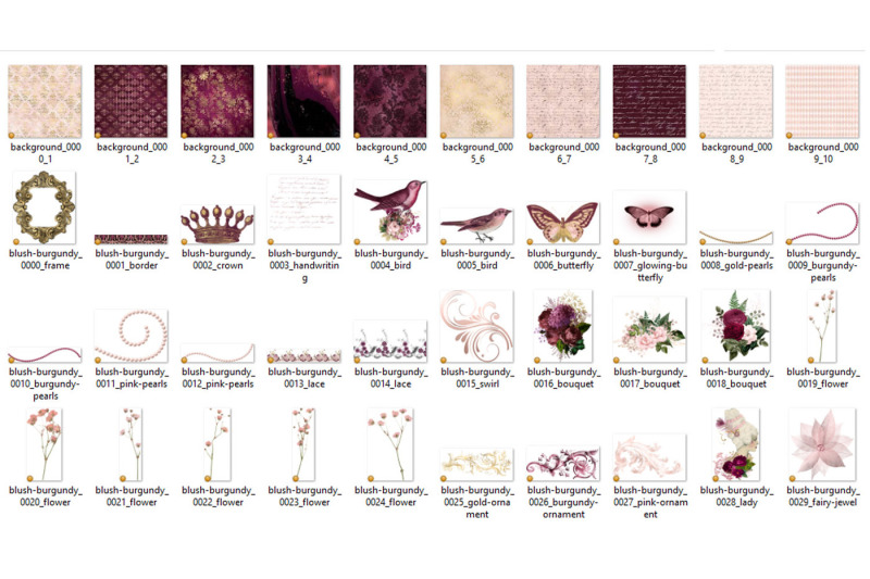 blush-and-burgundy-digital-scrapbook-kit