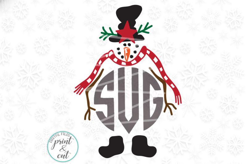 snowman-christmas-monogram-cute-vintage-old-style-svg-cut-file