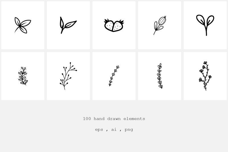 100-hand-drawn-logo-elements