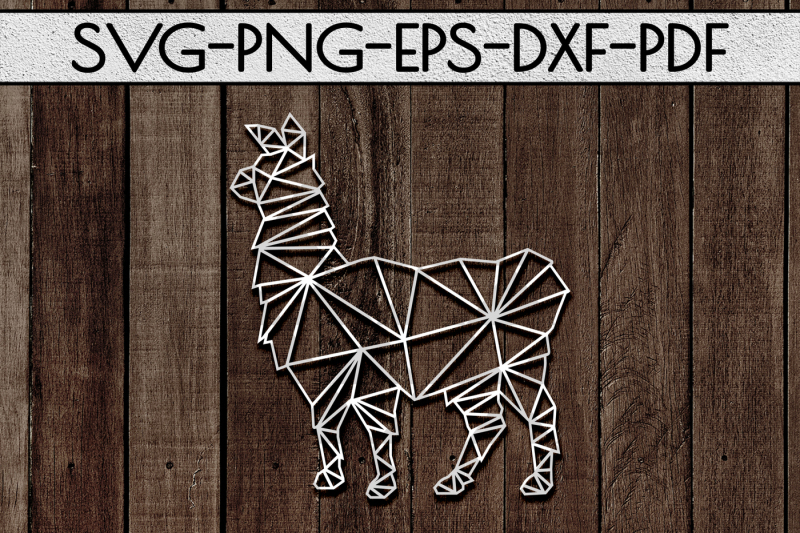 geometric-llama-svg-cutting-file-kids-card-template-dxf-pdf