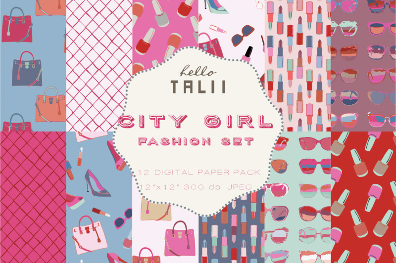 city-girl-fashion-digital-paper