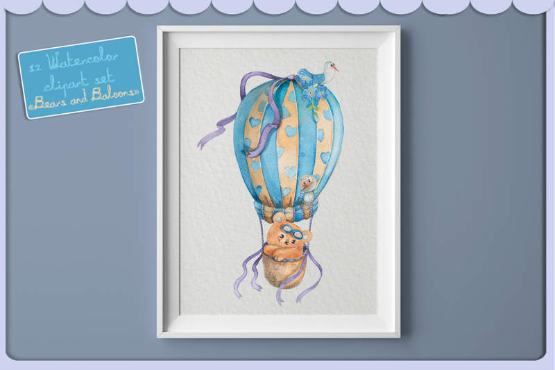 cute-watercolor-bears-and-seagulls-on-a-hot-air-balloons