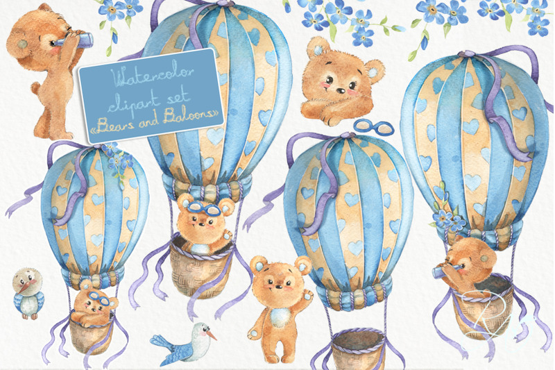 cute-watercolor-bears-and-seagulls-on-a-hot-air-balloons