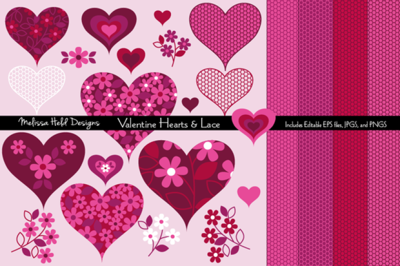 valentine-hearts-and-lace-textures