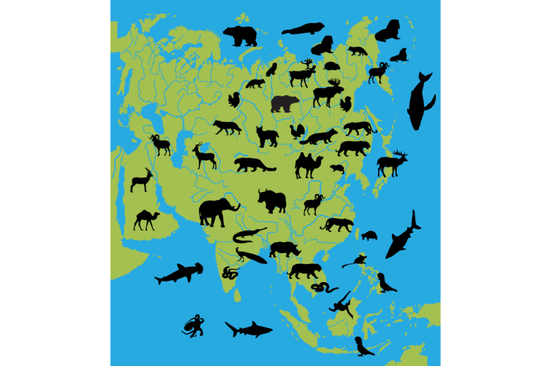animals-on-the-map-of-asia