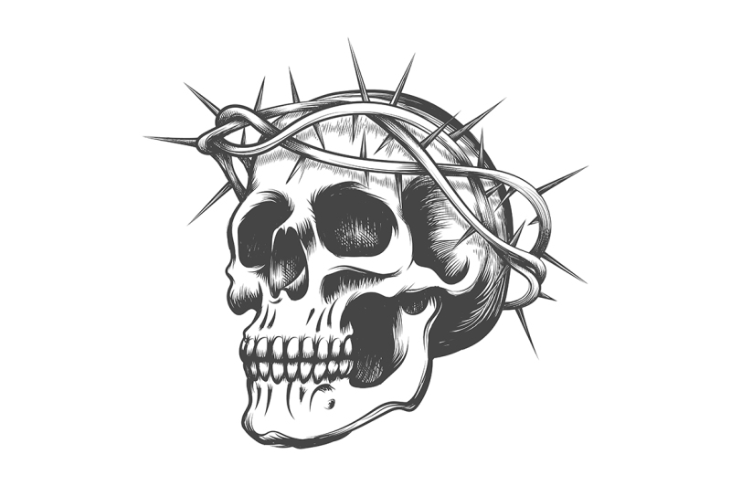 skull-in-thorns-wreath
