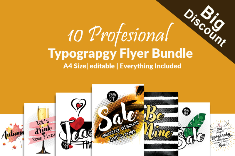 10-typography-flyers-bundle