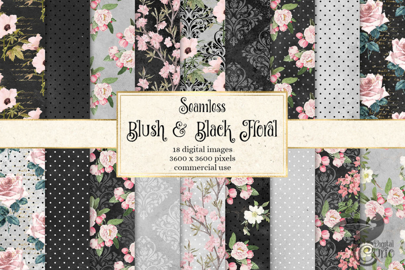 blush-and-black-floral-patterns-digital-paper