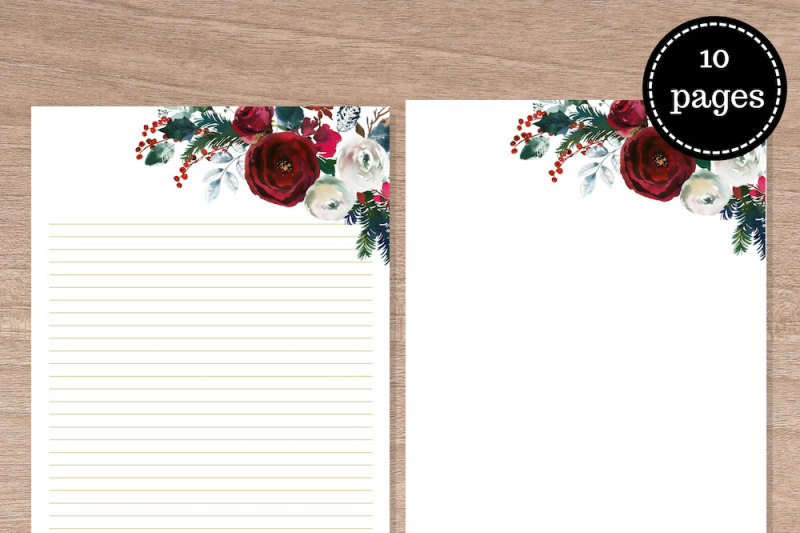 floral-stationary-for-christmas-writing-paper-printables