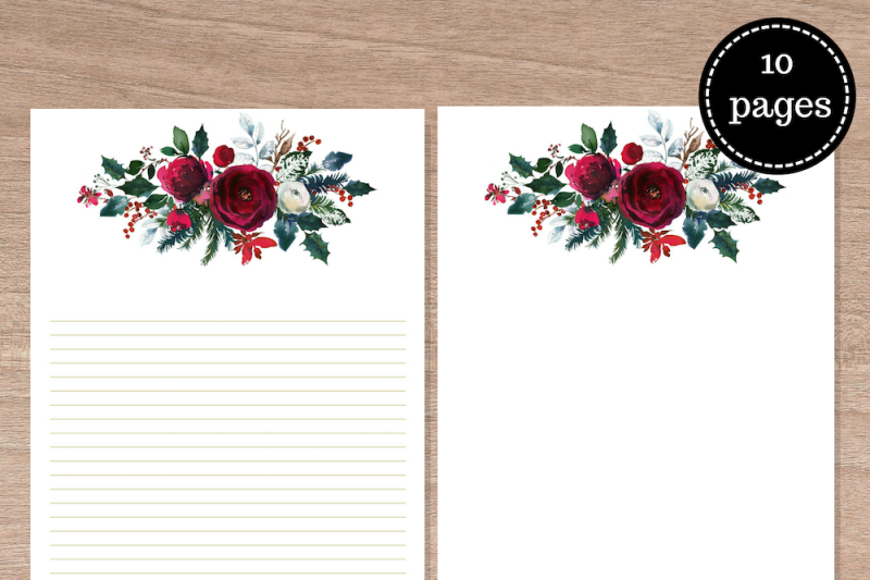 floral-stationary-for-christmas-writing-paper-printables