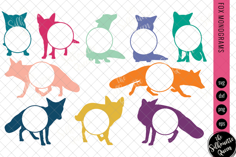 fox-svg-monogram-svg-circle-frames-cuttable-design-cut-files-silh