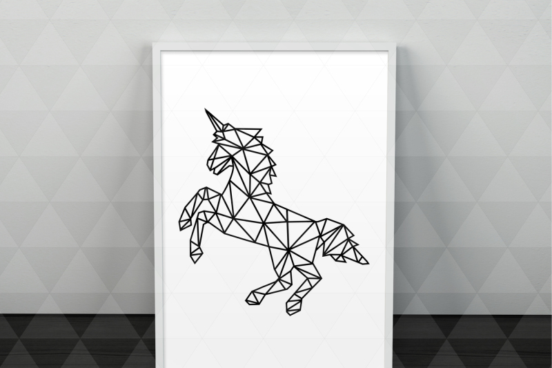 Download Geometric Unicorn Svg Cutting File Kids Card Template Dxf Pdf By Mulia Designs Thehungryjpeg Com