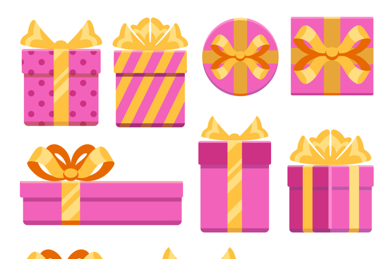 pink-gift-boxes-with-ribbon-bows-vector-icons-set