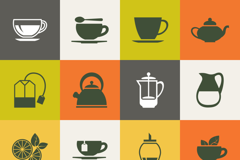 multicolor-tea-vector-icons-set