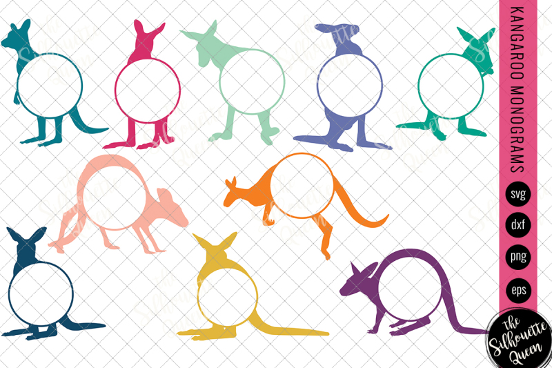 kangaroo-svg-monogram-svg-circle-frames-cuttable-design-cut-files