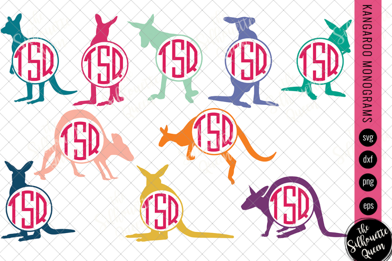 kangaroo-svg-monogram-svg-circle-frames-cuttable-design-cut-files