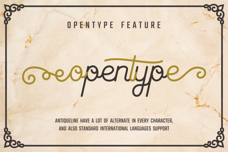 antiqueline-monoline-typeface